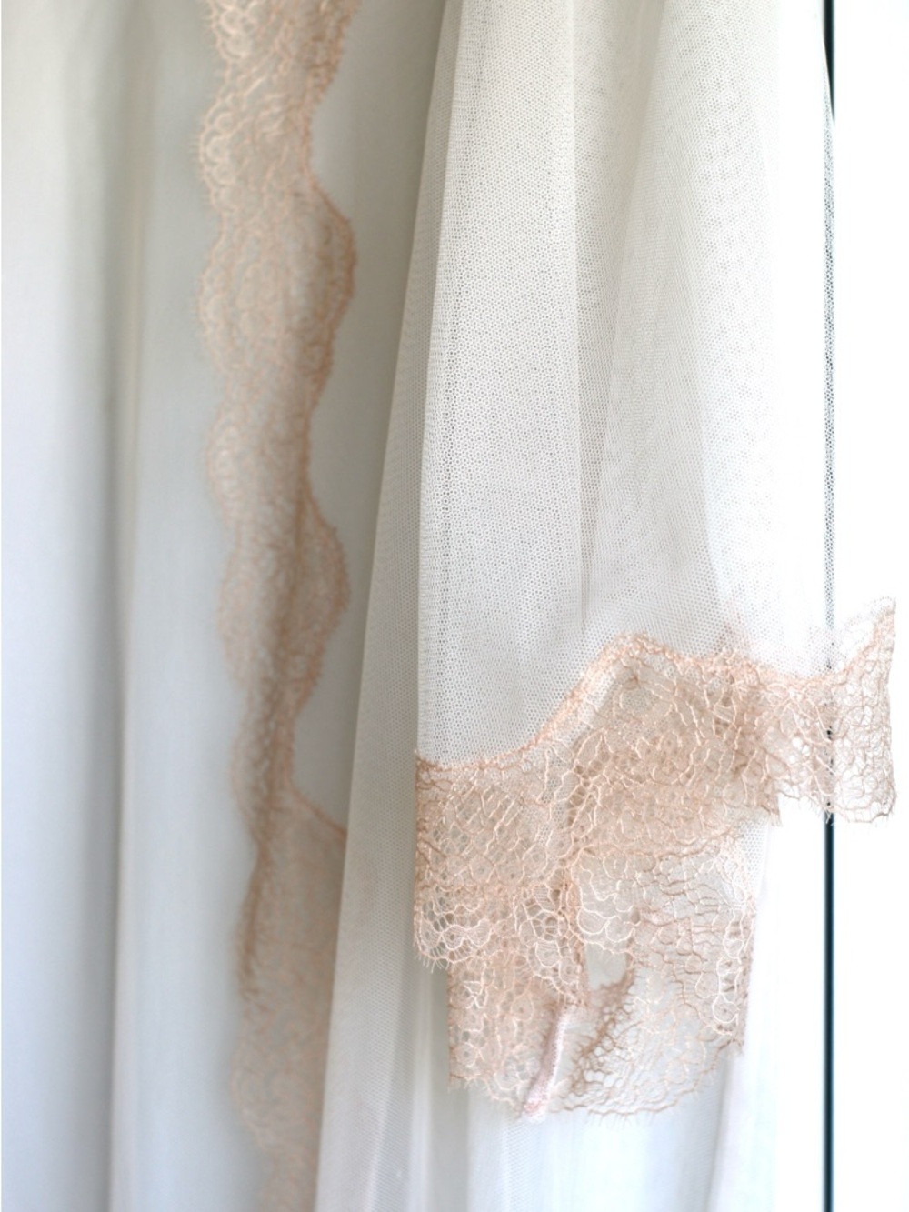 ❗️ LAST CALL VICTORIAS SECRET Sheer Lace-Trim Robe in Blush Pink (NWOT) - Picture 6 of 10